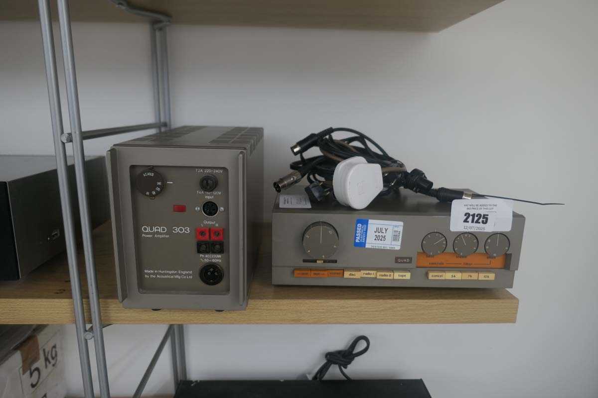 Lot 2125 - Quad 303 amp. plus Quad 33 preamp. and leads