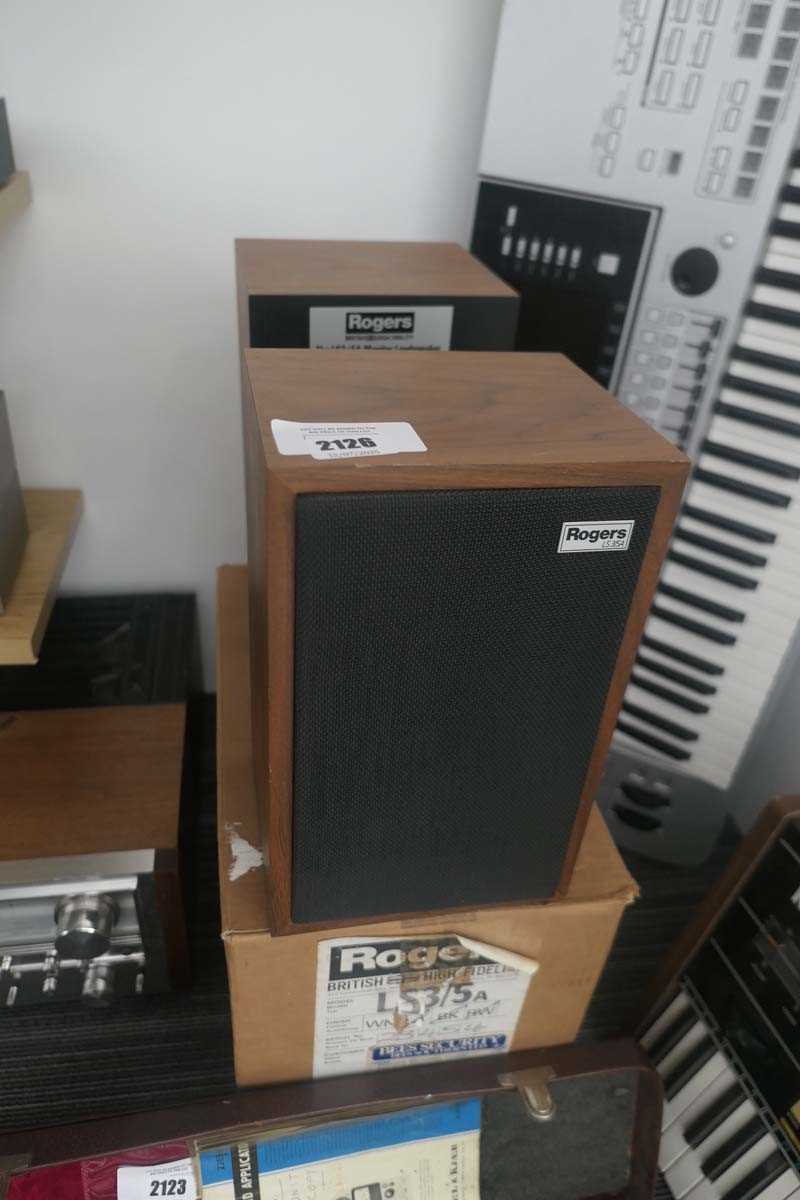 Lot 2126 - Pair of Rogers LS3/5A speakers, boxed