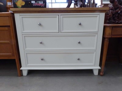 Lot 5101 - Cream painted oak chest of 2 over 2 drawers
