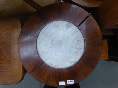 Lot 5108 - Circular rosewood table with marble insert