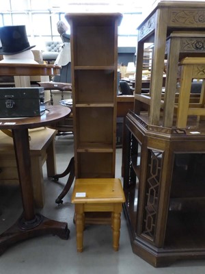 Lot 5109 - Pine CD/DVD rack plus small table