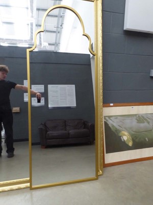 Lot 5039 - (5) Garden mirror in gold painted metal frame