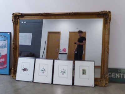 Lot 5042 - (9) Large rectangular mirror in ornate gilt frame