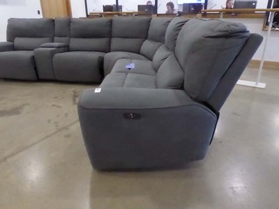 Lot 5047 - Grey suede effect corner suite in 6 sections