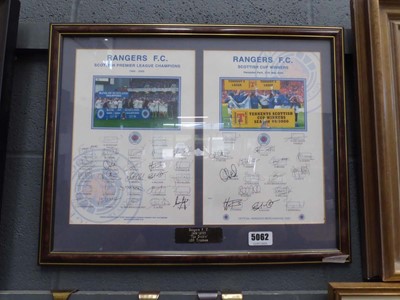 Lot 5062 - Rangers FC wall hanging, entitled The Double