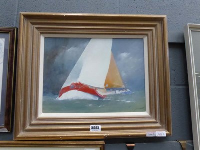 Lot 5065 - Paul Freeman oil on board, yachts at sea