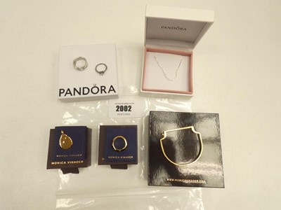 Lot 2002 - Pandora necklace and 2x rings, Monica Vinader...