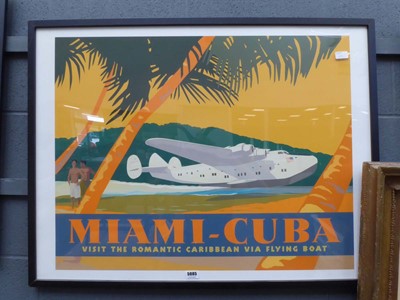 Lot 5085 - Miami to Cuba flying boat advertising sign