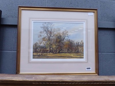 Lot 5086 - Rural Edward Stamp watercolour, copse of trees
