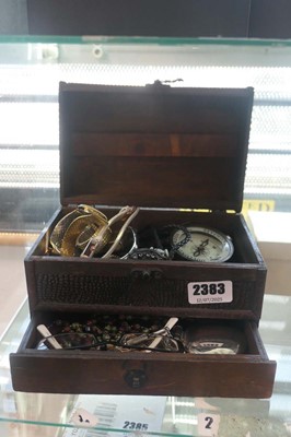 Lot 2383 - Case containing various jewellery and other items