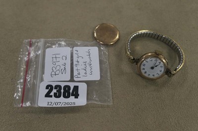 Lot 2384 - Part 9ct gold ladies wristwatch