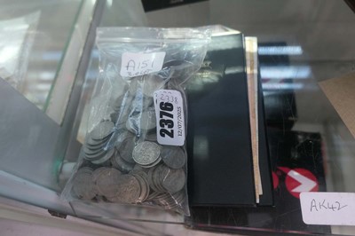 Lot 2376 - Bag containing various coins and banknotes