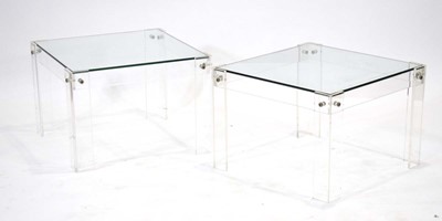 Lot 10 - A pair of 1970/80's lucite occasional tables...