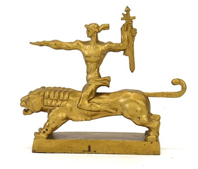 Lot 20 - A cast iron door stop overpainted in gilt...