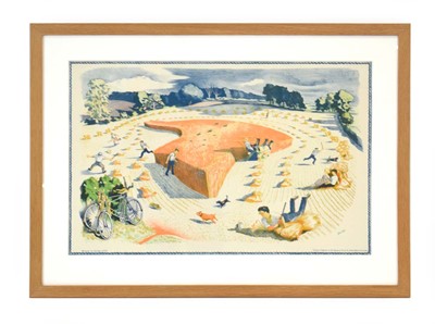 Lot 41 - After John Nash (1893-1977), 'Harvesting',...