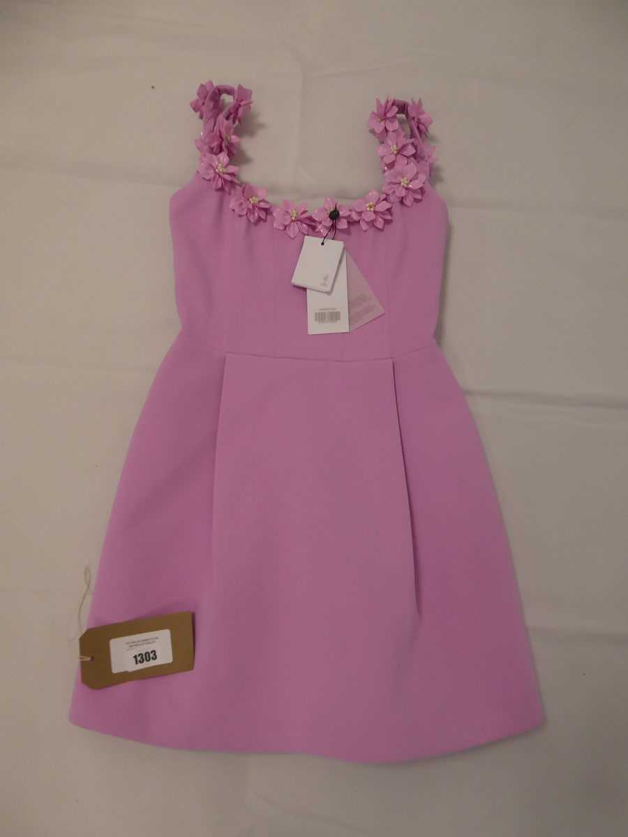 Lot 1303 - Nadine Merabi pink flower detail dress size 8