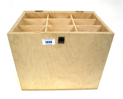 Lot 1098 - Ply compartmentalised black powder storage box
