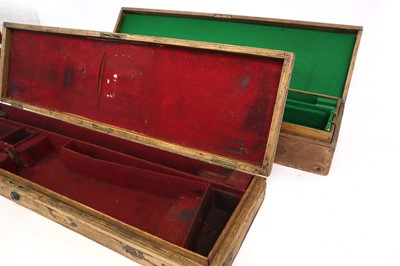 Lot 1406 - 5x assorted wooden and canvas gun cases,...