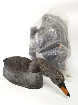 Lot 1336 - 6x Greylag shell decoys with heads and stakes