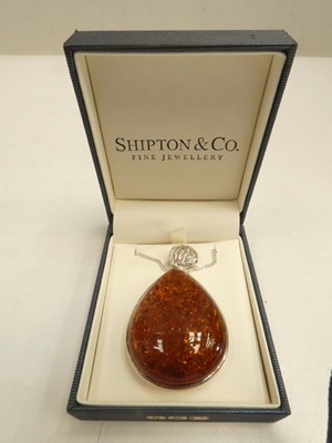 Lot 2024 - Shipton & Co resin-style silver pendant necklace