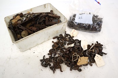 Lot 1699 - 37x pairs hammers, bag of top lever springs...