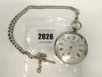 Lot 2026 - Kay's Perfection Lever 935 Silver Pocket Watch...