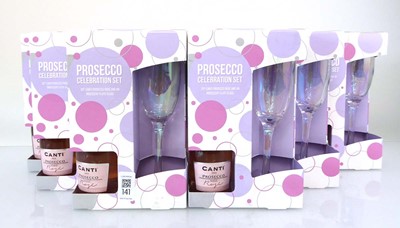 Lot 317 - 9 Prosecco Celebration Gift sets of Canti Rose...