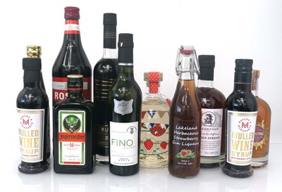 Lot 265 - 11 various bottles, 1x M&S British Strawberry...