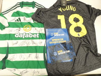 Lot 2031 - Everton 18 Young football shirt bearing...