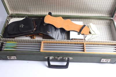 Lot 1110 - Case containing archery component and arrows