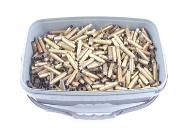 Lot 2912 - Tub containing large quantity of empty brass...
