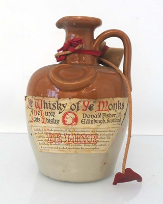 Lot 48 - A ceramic jug of "Ye Whisky of Ye Monks"...