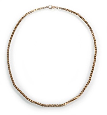 Lot 645 - A 9ct yellow gold boxlink necklace, l. 43 cm,...