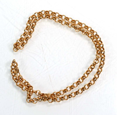 Lot 646 - A 9ct yellow gold chainlink necklace, l. 50 cm,...