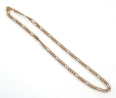 Lot 647 - A 9ct yellow gold figaro link necklace with...