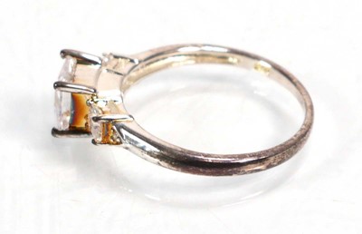 Lot 648 - Twelve silver dress rings including an half...