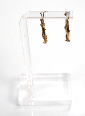 Lot 668 - Six pairs of 9ct yellow gold hoop earrings,...