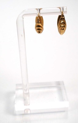 Lot 669 - Six pairs of 9ct yellow gold hoop earrings...