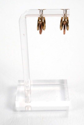 Lot 669 - Six pairs of 9ct yellow gold hoop earrings...