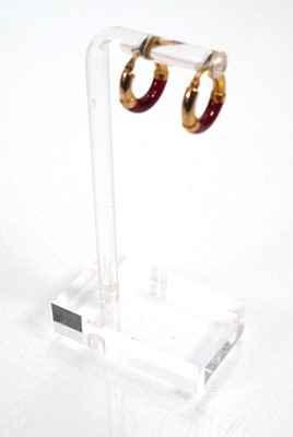 Lot 669 - Six pairs of 9ct yellow gold hoop earrings...