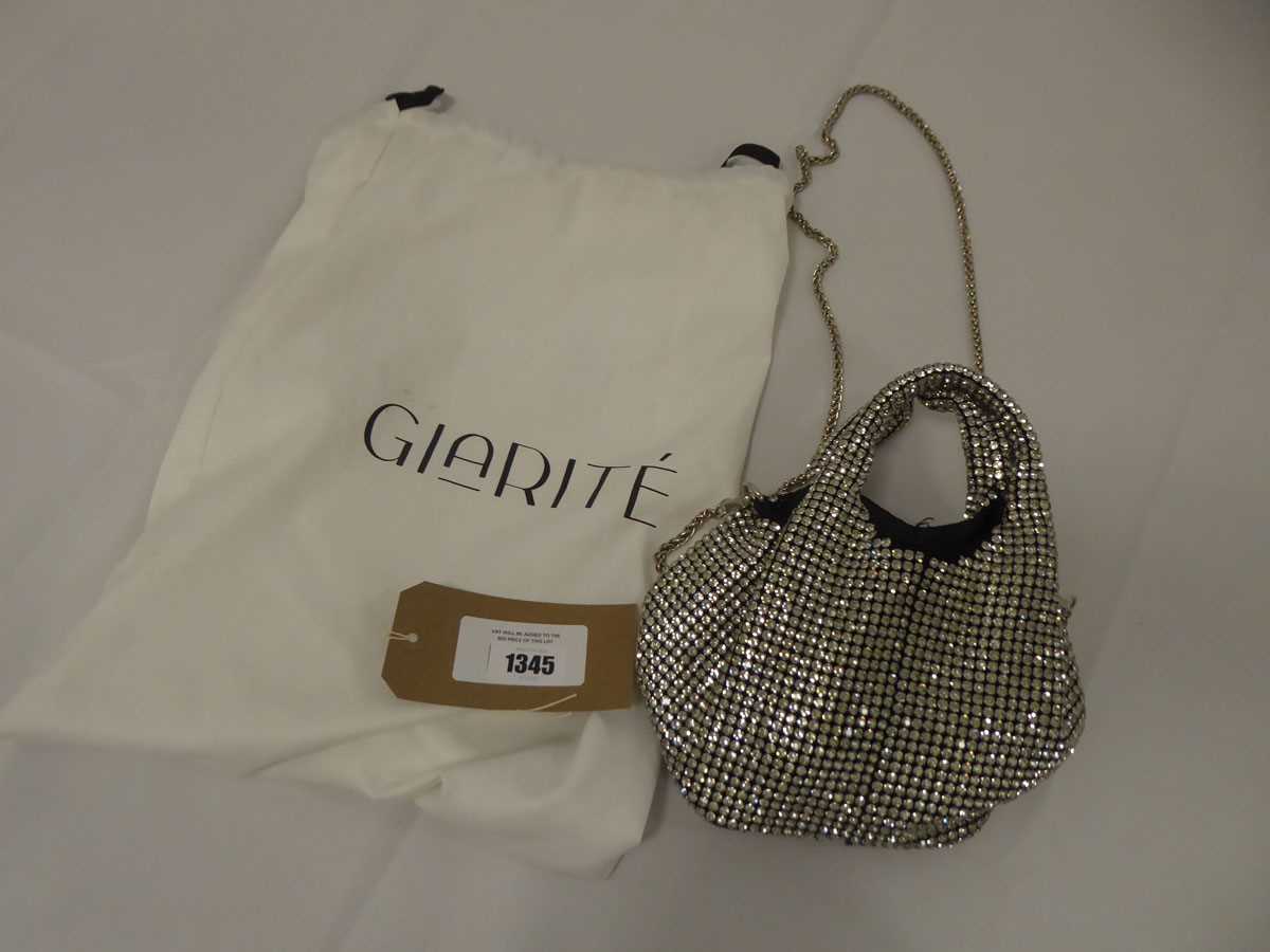 Lot 1345 - Giarite crystal evening bucket bag with dust...