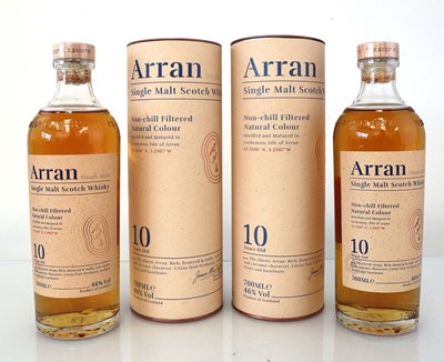 Lot 66 - 2 bottles of Arran 10 year old Single Malt...