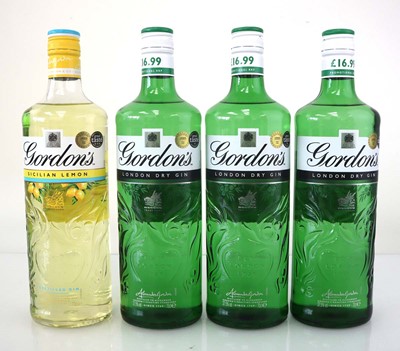 Lot 77 - 4 bottles of Gordon's, 3x London Dry Gin 37.5%...