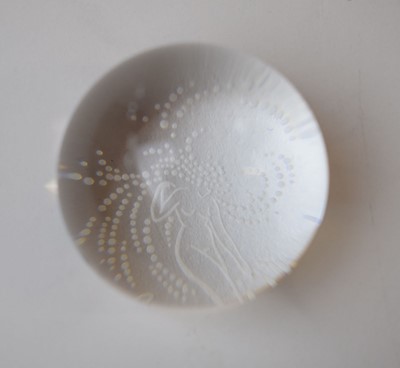 Lot 201 - A Lalique glass paperweight, the base etched...