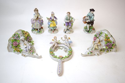 Lot 210 - A group of four Sitzendorf figures together...