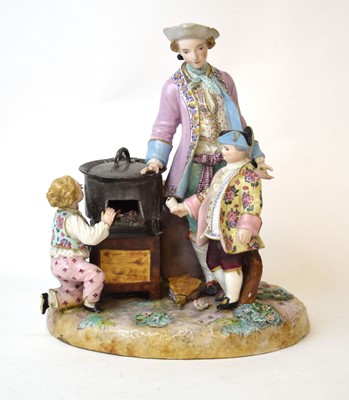 Lot 211 - A late 19th century Dresden figural group...