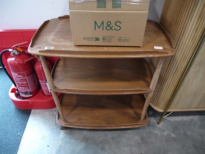 Lot 1004 - Ash and elm mid century Ercol 3 tier mobile...