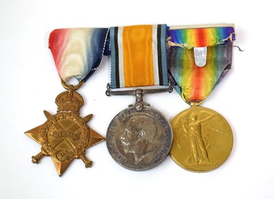 Lot 114 - A First World War trio of medals awarded to...
