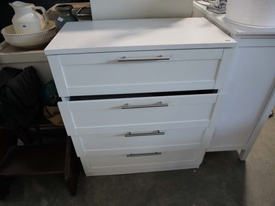 Lot 1048 - Modern white chest of 4 drawers