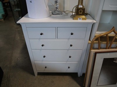 Lot 1049 - Modern white chest of 2 over 3 drawers